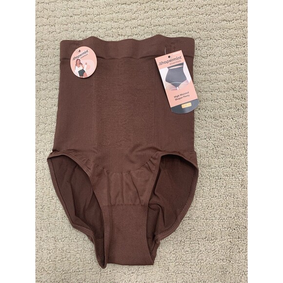 Shapermint High Waisted Brown Shaper Seamless Underwear Panty Small New - Picture 2 of 7